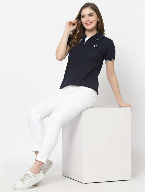 women's plain polo neck t-shirt - 20501782 -  Standard Image - 3