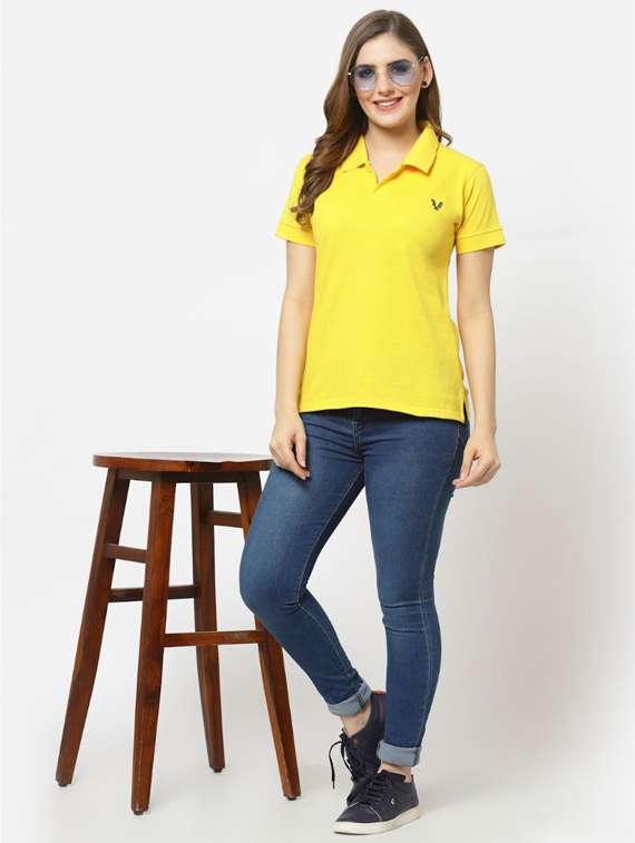 yellow solid polo tees - 20501798 -  Standard Image - 3