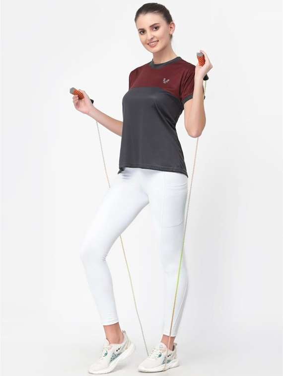 women's color block crew neck t-shirt - 20501846 - Standard Image - 3