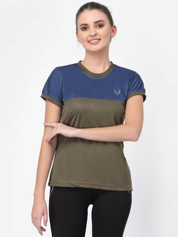 women's color block crew neck t-shirt