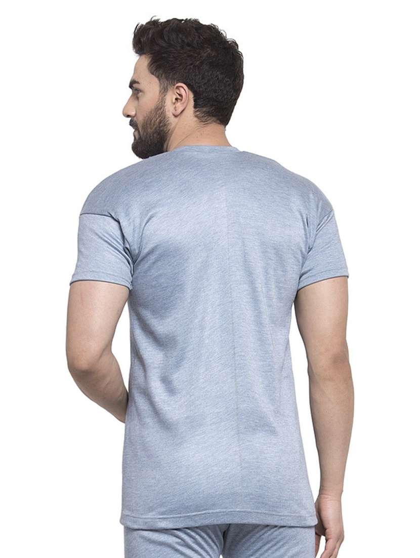 men grey solid thermal top - 20501901 - Standard Image - 3