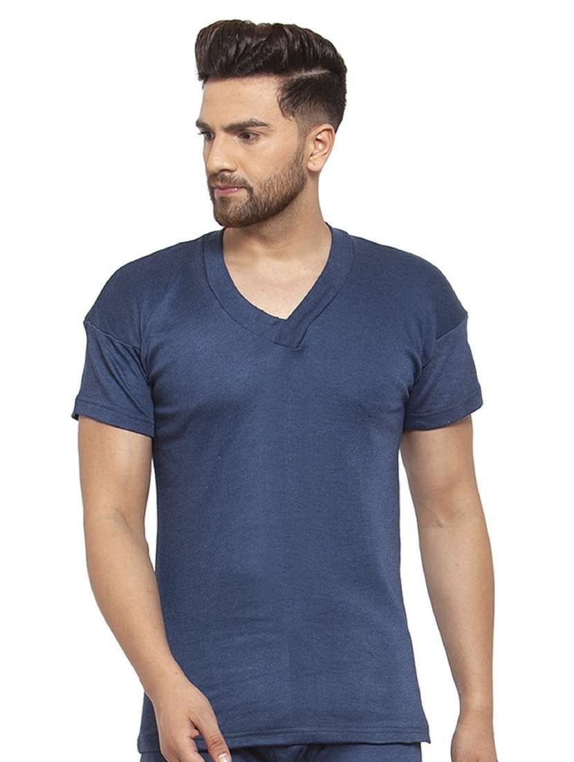 blue cotton thermal top
