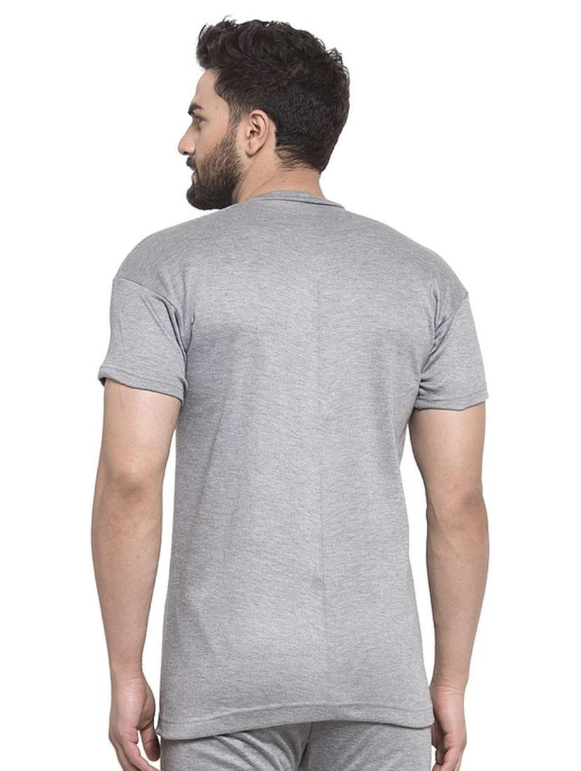 grey cotton thermal top - 20501907 - Standard Image - 3