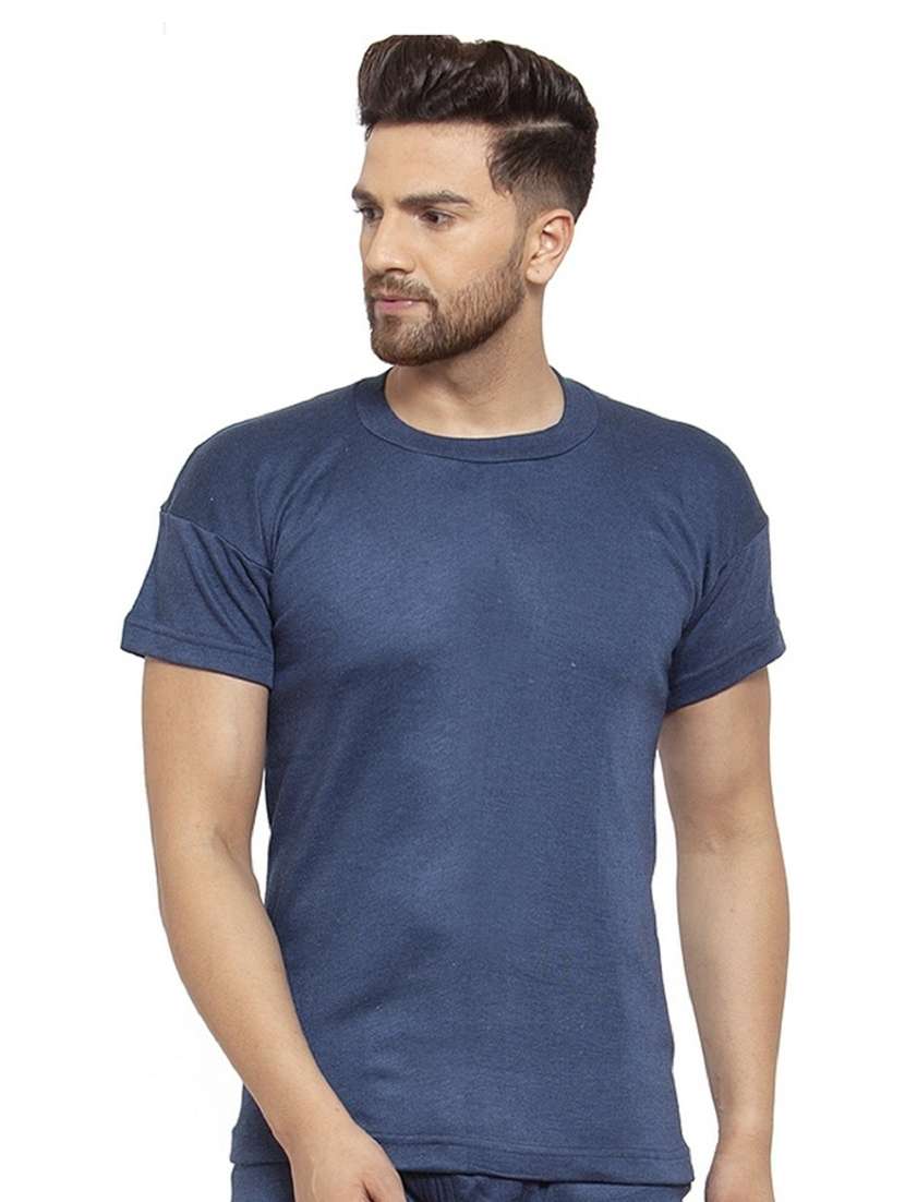 blue cotton thermal top