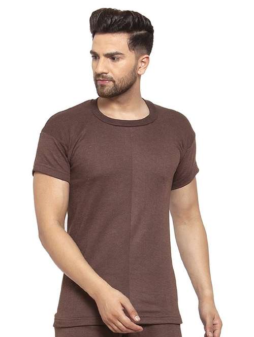 brown cotton thermal top - 20501909 -  Standard Image - 0
