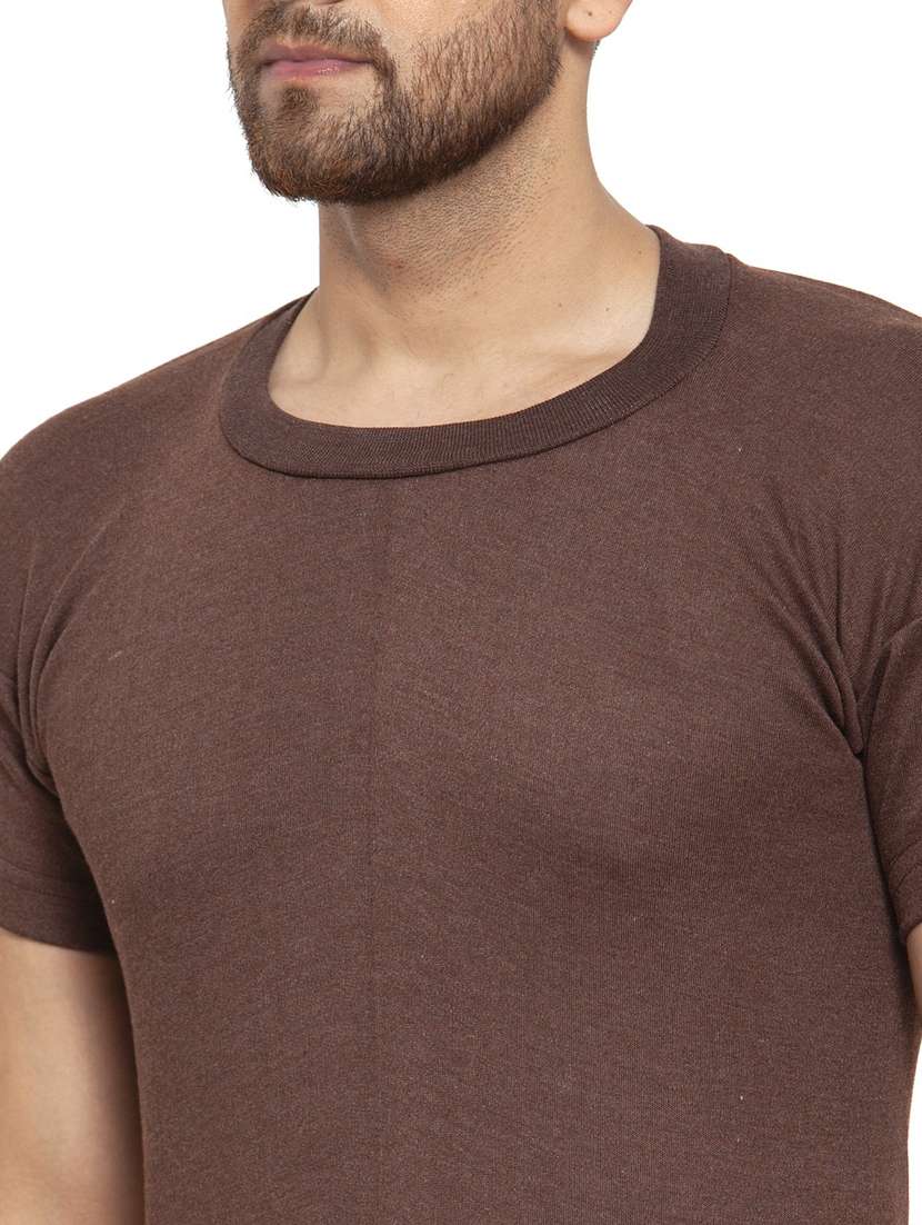 brown cotton thermal top - 20501909 -  Standard Image - 3