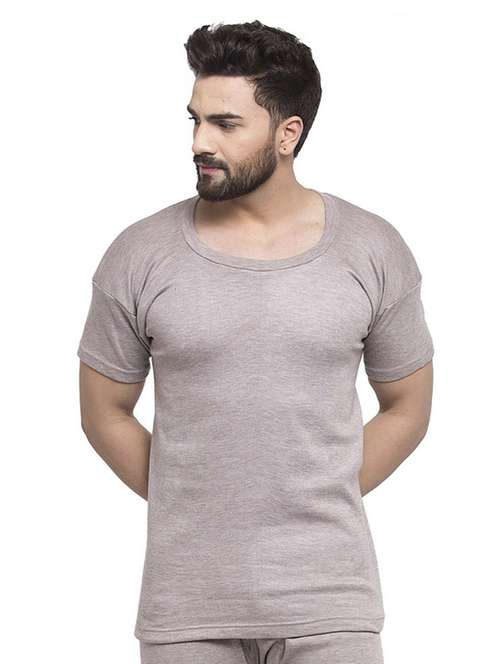 grey cotton thermal top - 20501911 -  Standard Image - 0