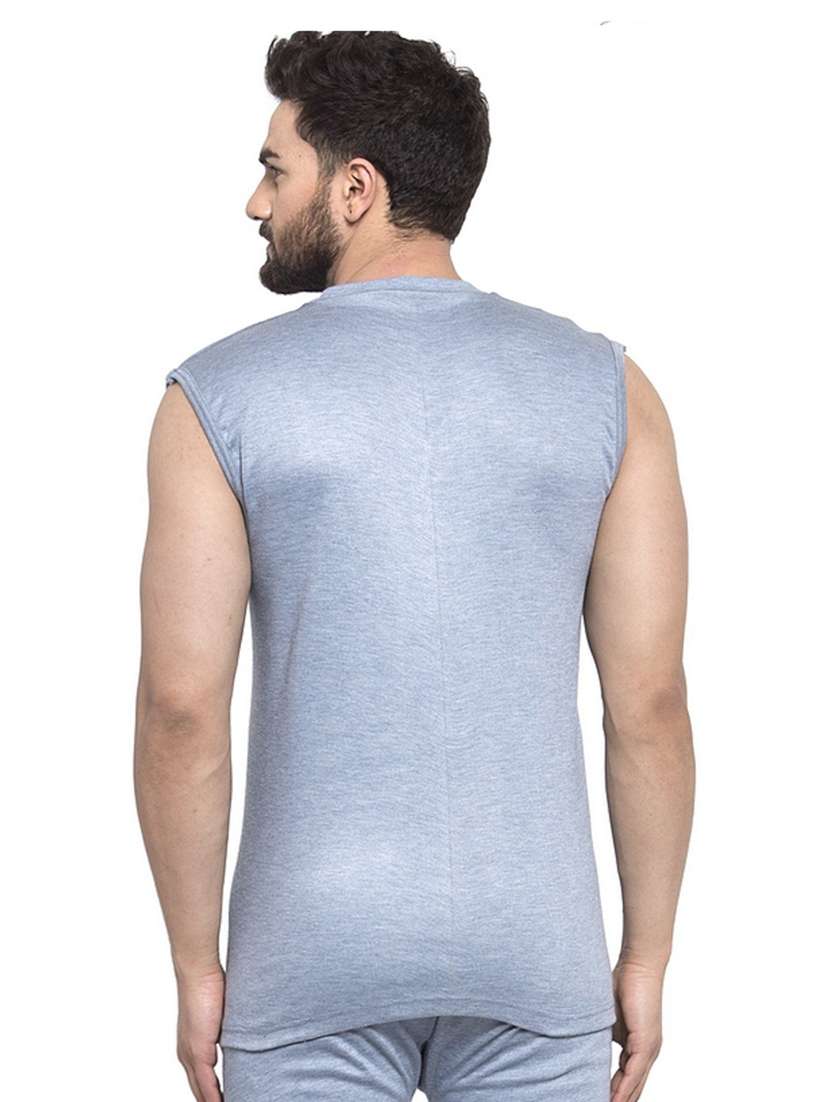 grey cotton thermal top - 20501921 - Standard Image - 3