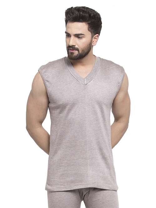 grey cotton thermal top - 20501924 -  Standard Image - 0