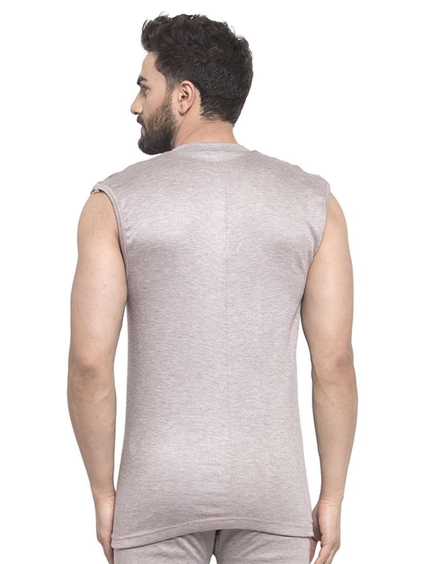 grey cotton thermal top - 20501924 -  Standard Image - 3