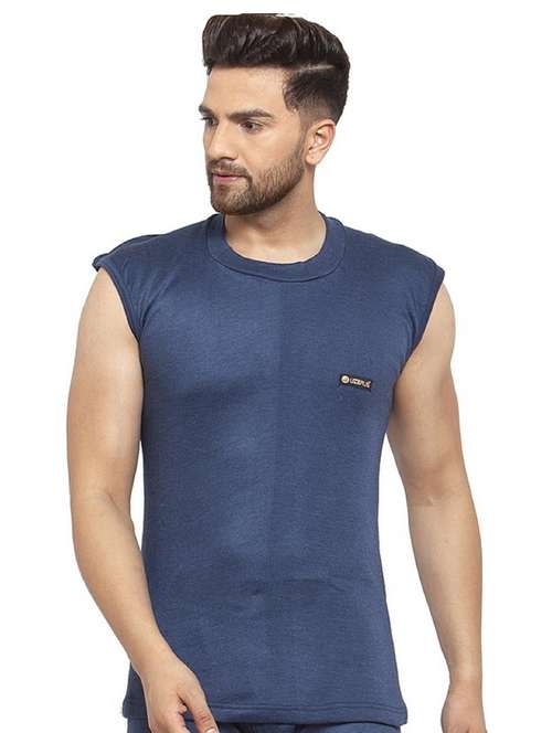 blue cotton thermal top - 20501928 - Standard Image - 0