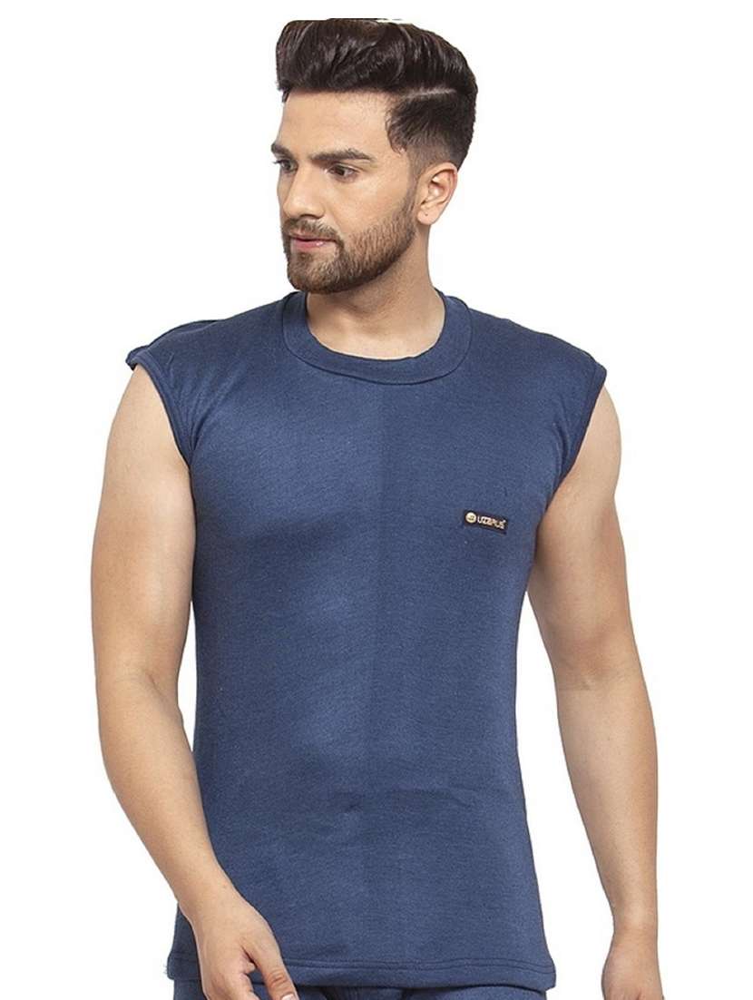 blue cotton thermal top