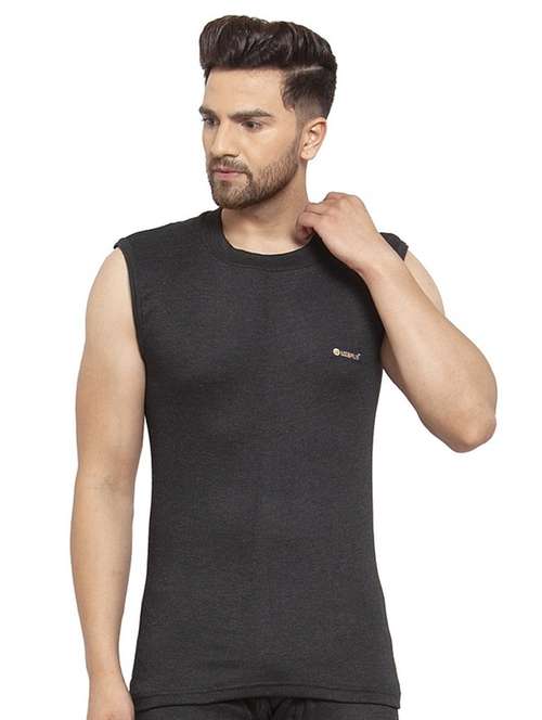 black cotton thermal top - 20501930 -  Standard Image - 0