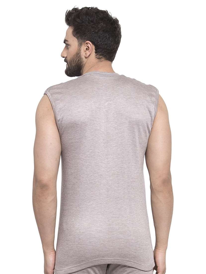 grey cotton thermal top - 20501931 - Standard Image - 3
