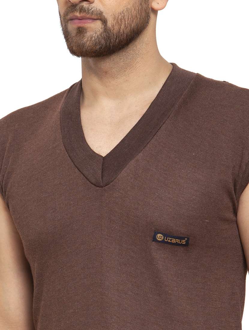 men brown cotton thermal set - 20501934 -  Standard Image - 3