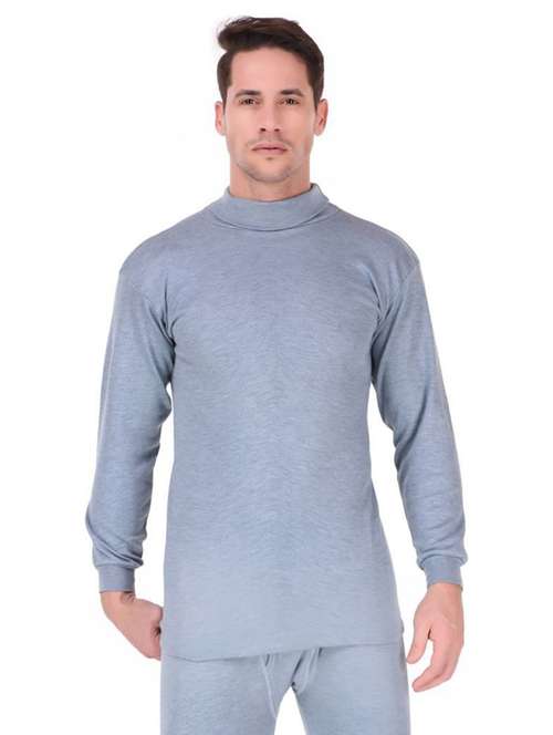 men greyish blue cotton thermal set - 20501956 -  Standard Image - 0