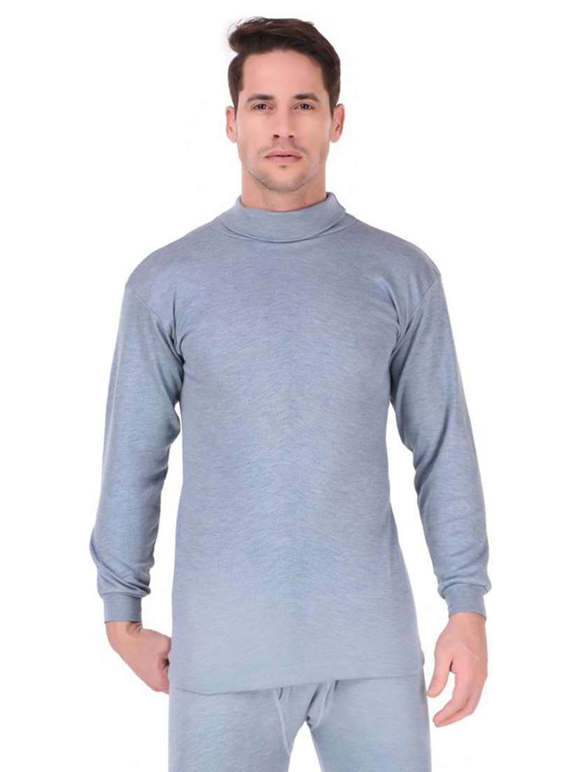 men greyish blue cotton thermal set