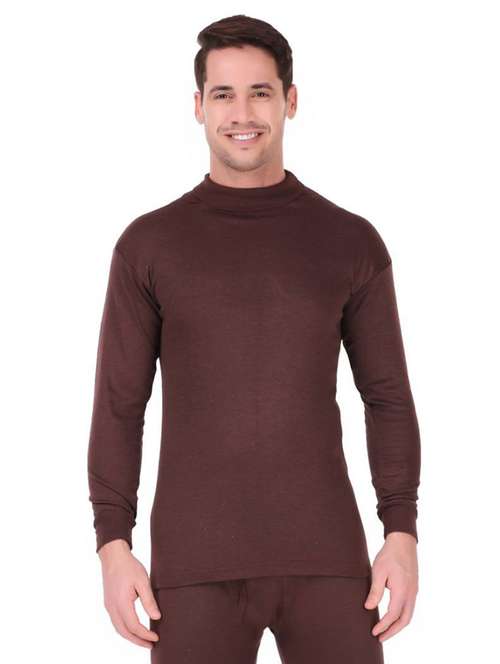 men brown cotton thermal set - 20501958 -  Standard Image - 0