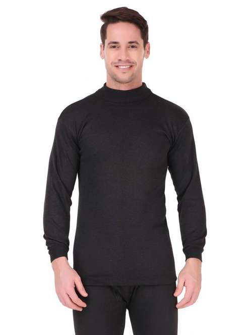 men black cotton thermal set - 20501960 -  Standard Image - 0