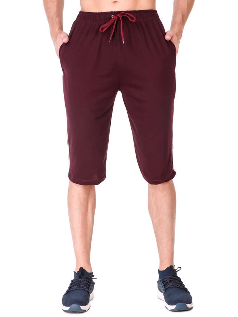 men mid rise cotton three- fourth