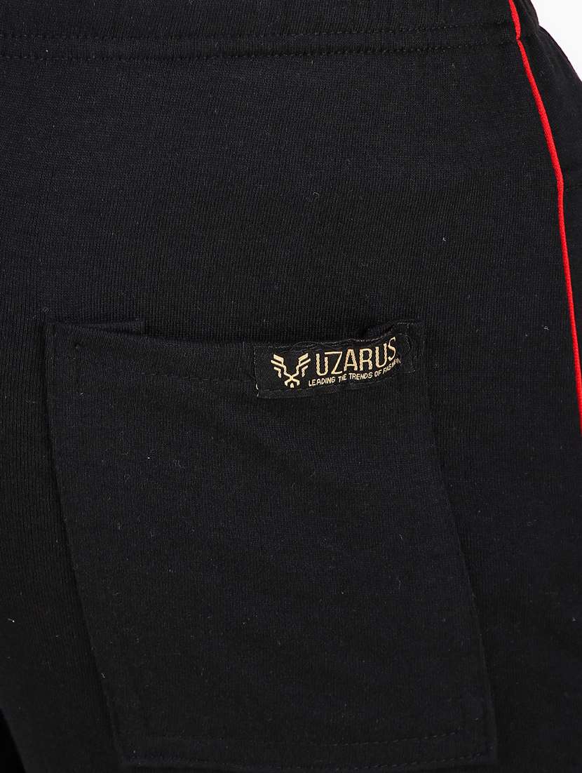 men black cotton blend track pant - 20502157 - Standard Image - 3