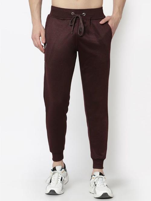 men coffee brown solid mid rise jogger - 20502165 -  Standard Image - 0