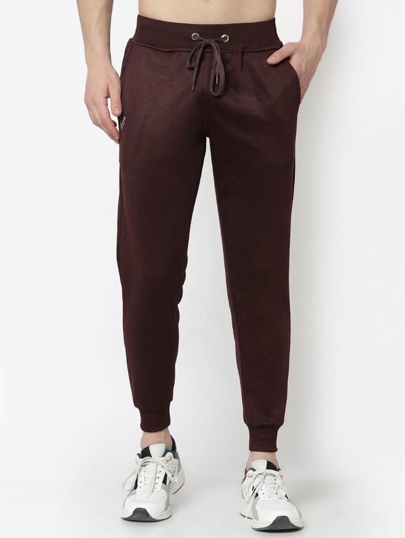 men coffee brown solid mid rise jogger - 20502165 -  Zoom Image - 0