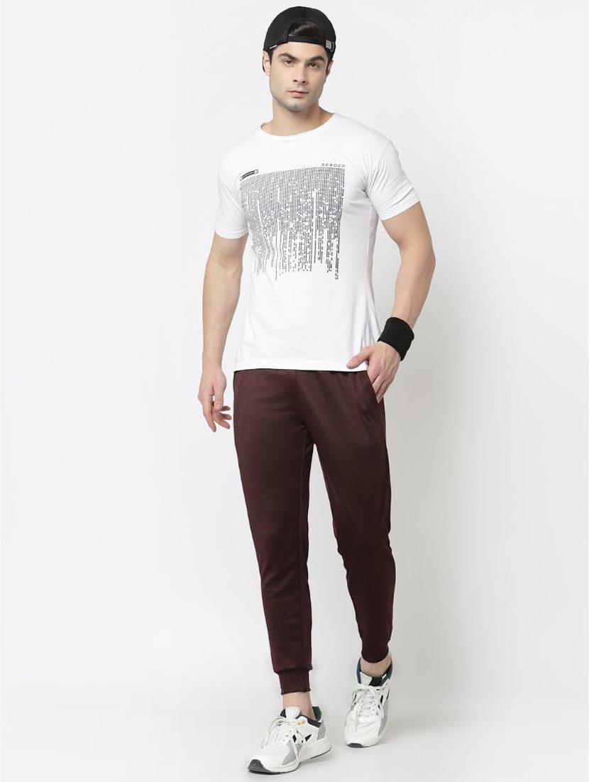 men coffee brown solid mid rise jogger - 20502165 -  Standard Image - 3