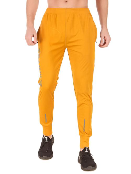 men mustard placement print mid rise jogger - 20502216 -  Standard Image - 0