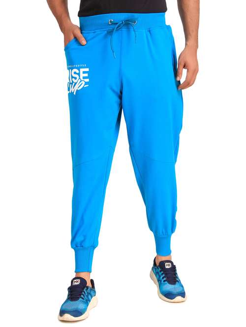 men light blue cotton blend joggers - 20502218 -  Standard Image - 0
