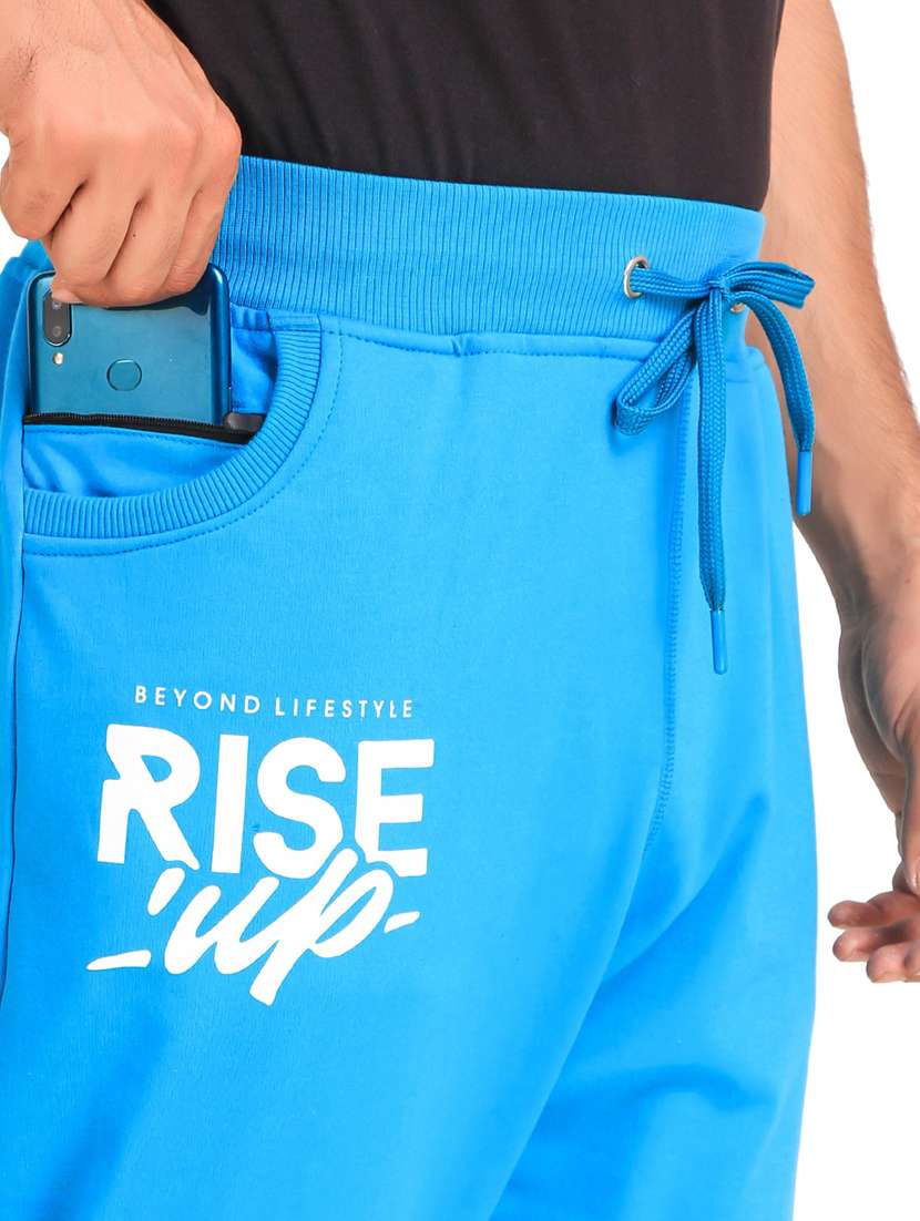 men light blue cotton blend joggers - 20502218 -  Standard Image - 3