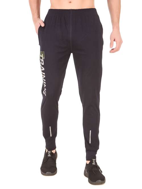 men black placement printed mid rise jogger - 20502222 -  Standard Image - 0