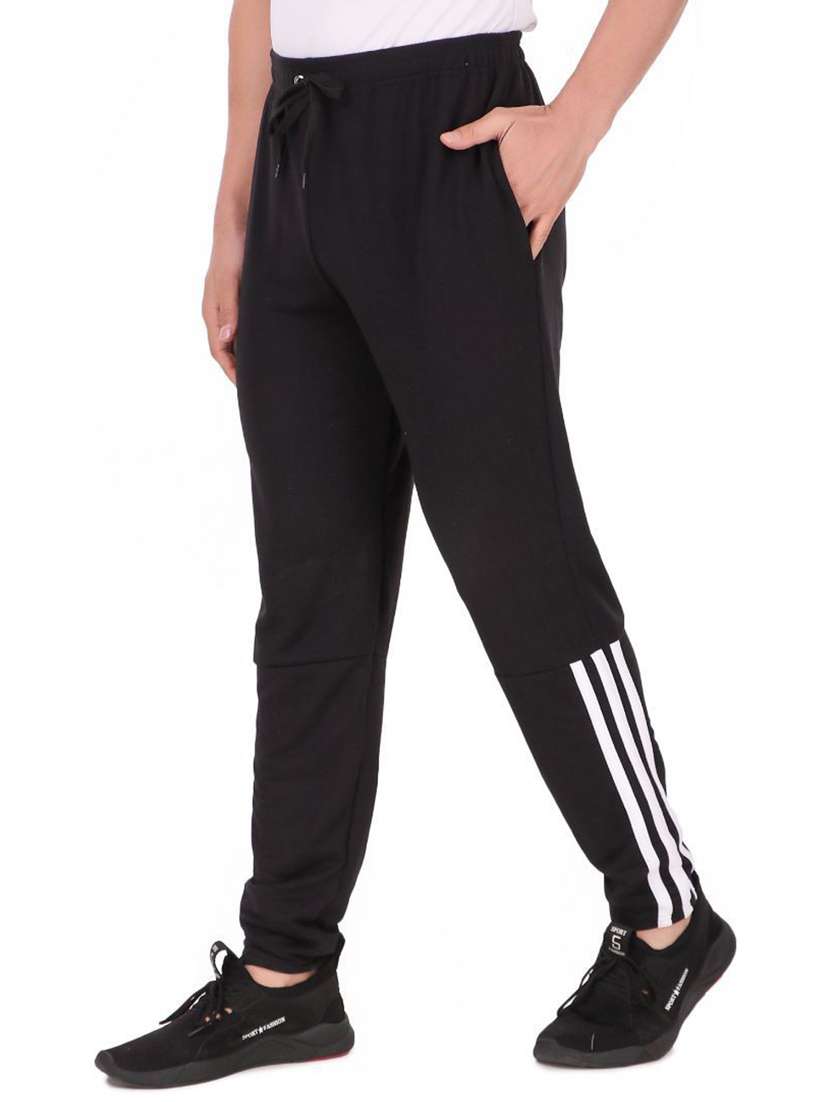 men black cotton blend track pant