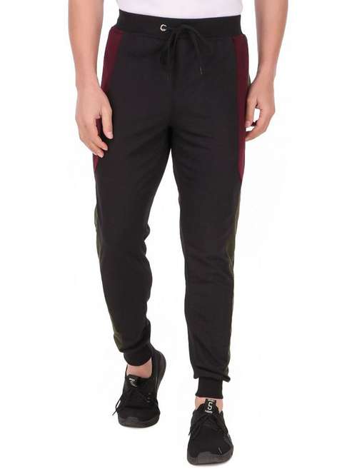 men black cotton blend joggers - 20502258 -  Standard Image - 0