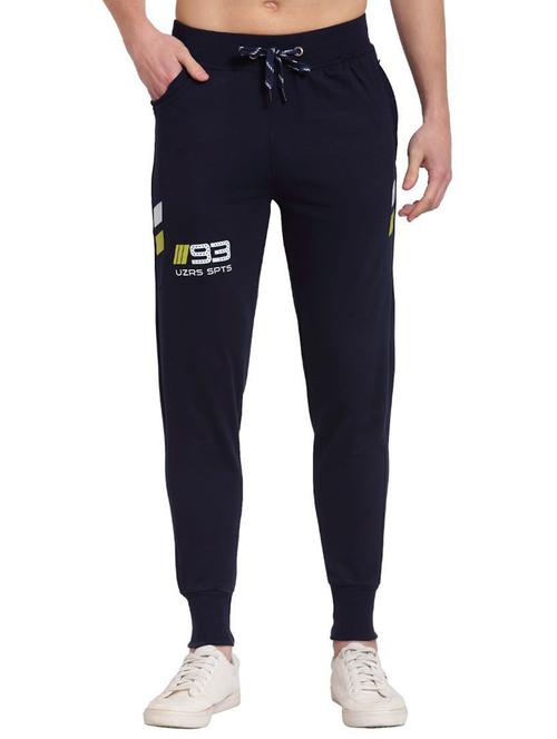 navy blue cotton joggers track pant - 20502265 -  Standard Image - 0