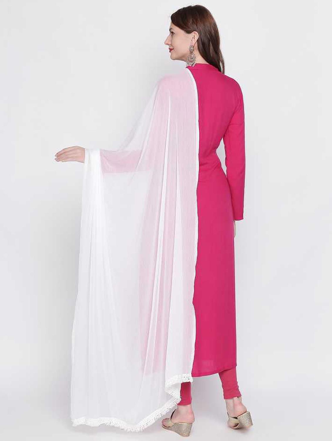 white solid dupatta - 20502652 - Standard Image - 3