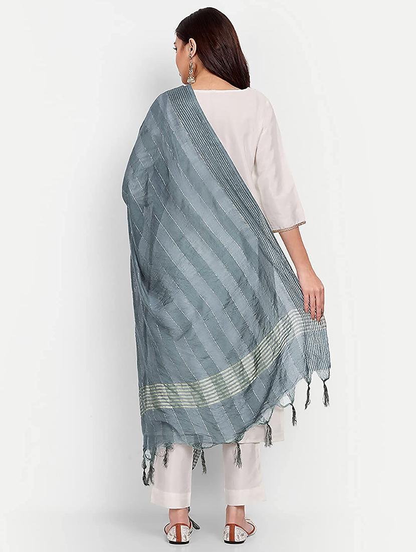 grey striped dupatta - 20502743 - Standard Image - 3
