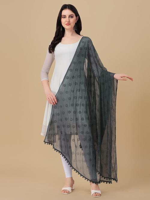 grey printed dupatta - 20502770 - Standard Image - 0