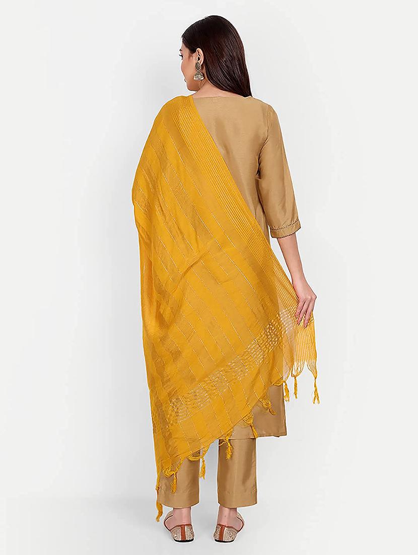 yellow striped dupatta - 20502781 - Standard Image - 3