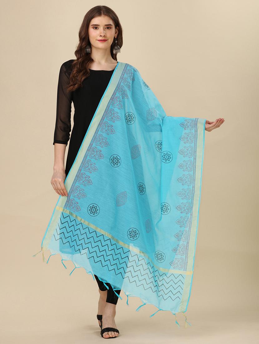 turquoise printed dupatta - 20502788 - Zoom Image - 0