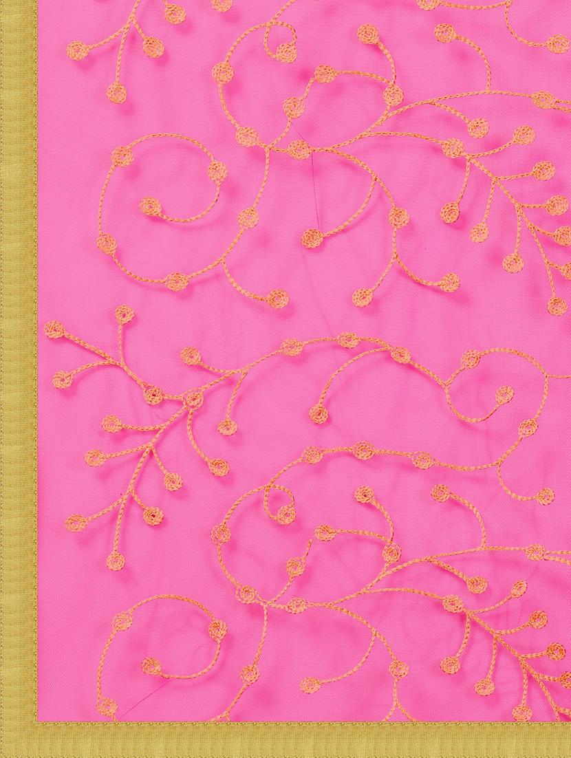pink solid with work dupatta - 20502823 - Standard Image - 3