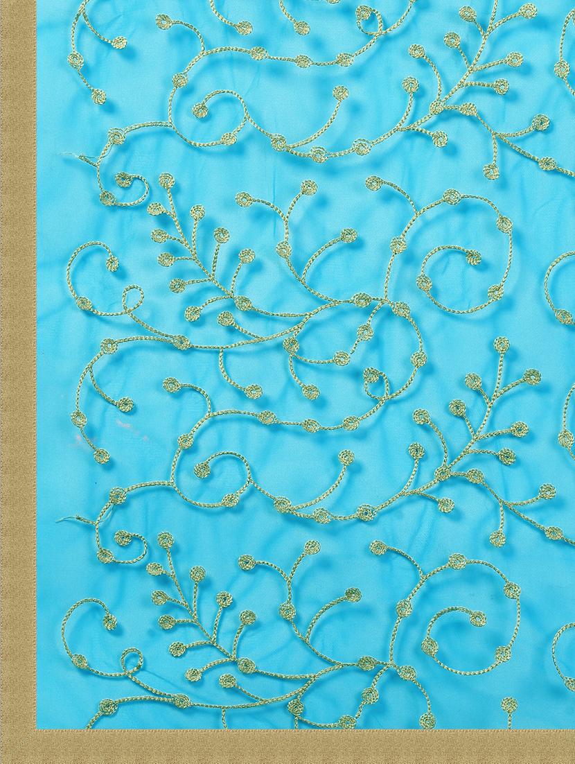 turquoise solid with work dupatta - 20502833 - Standard Image - 3
