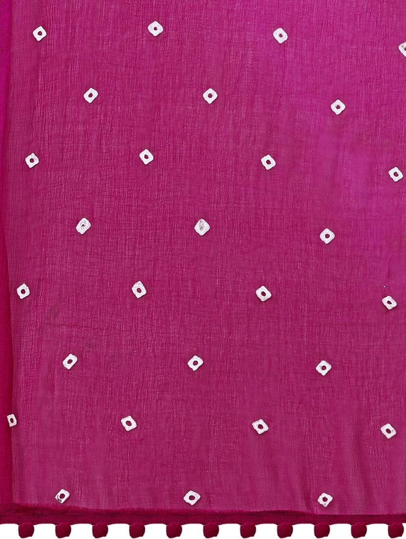 magenta bandhani printed dupatta - 20502846 - Standard Image - 3