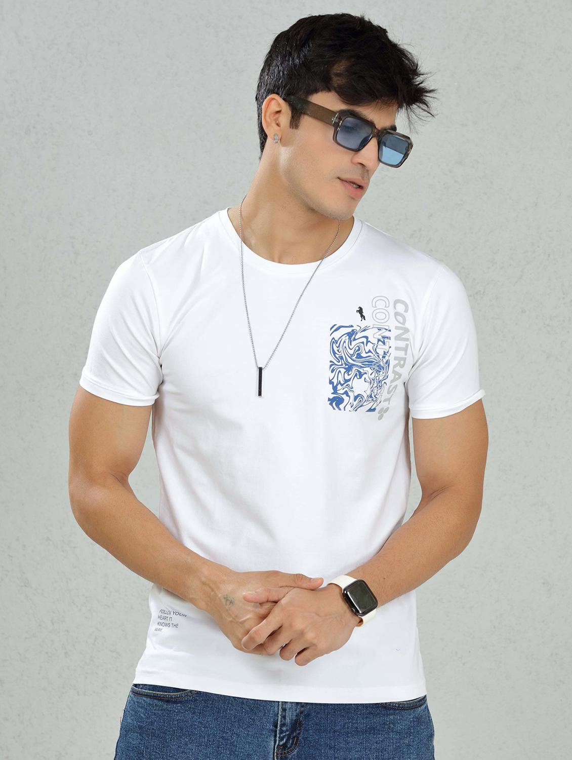 men white cotton regular t-shirt - 20502926 - Zoom Image - 0