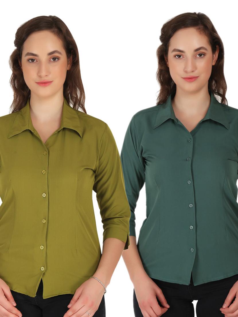 pack of 2 solid collared shirt - 20505451 -  Zoom Image - 0