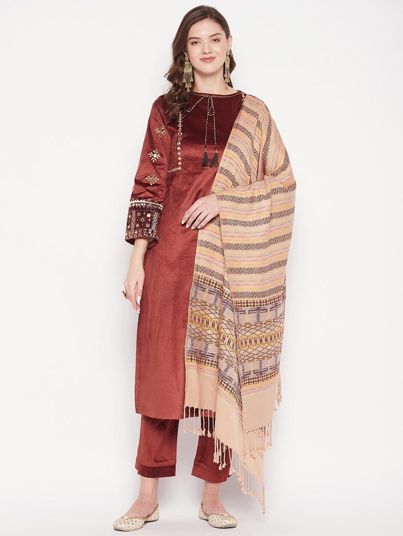 brown long sleeve suit set - 20506619 - Zoom Image - 0