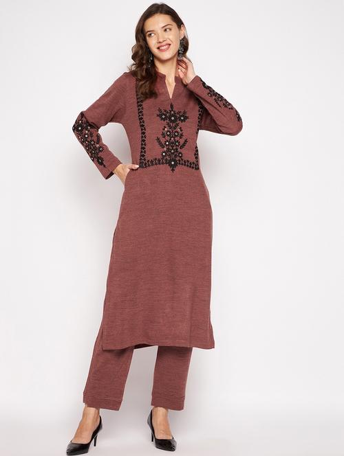 embroidered kurta pant set - 20506707 - Standard Image - 0