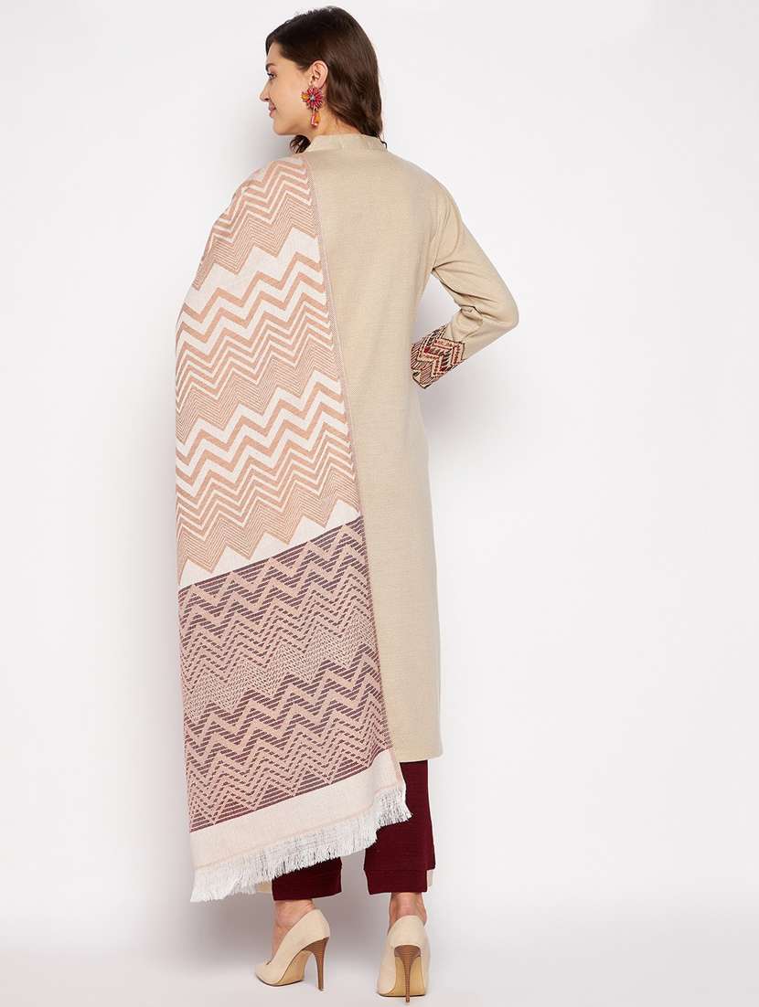 women beige self design long sleeve suit set - 20506755 -  Standard Image - 3