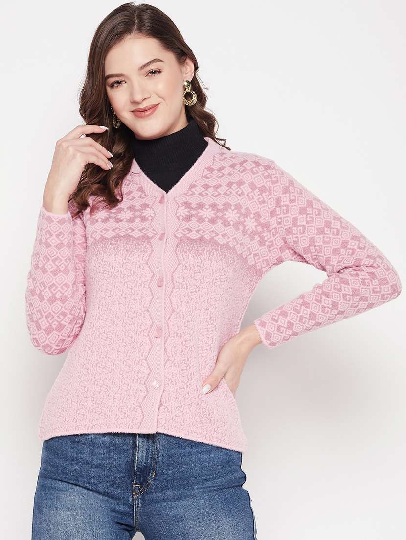 women rosewater wool blend cardigan - 20506885 -  Zoom Image - 0