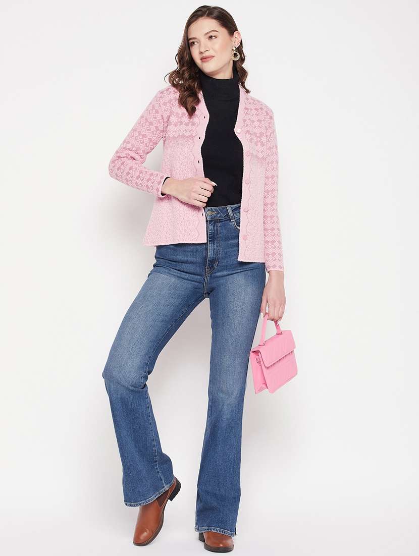 women rosewater wool blend cardigan - 20506885 - Standard Image - 3